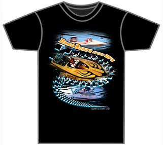 Drag Boats of the 60's Black T-Shirts